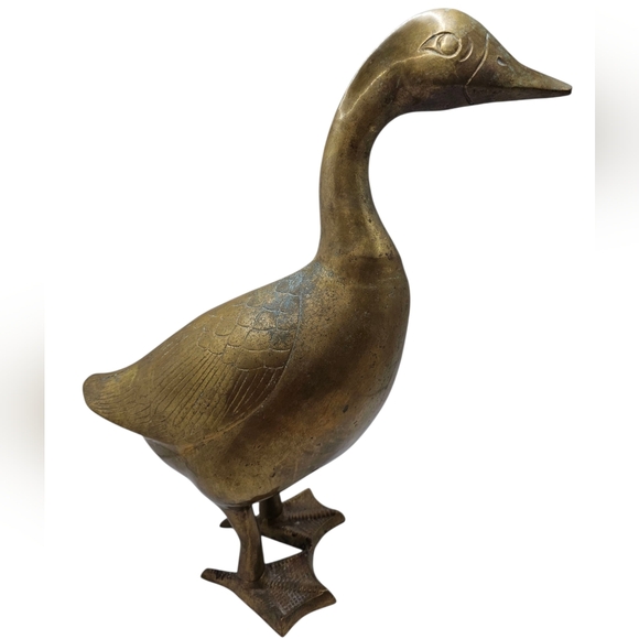 Source Unknown Other - Vintage Brass Goose Figurine, 17" Tall